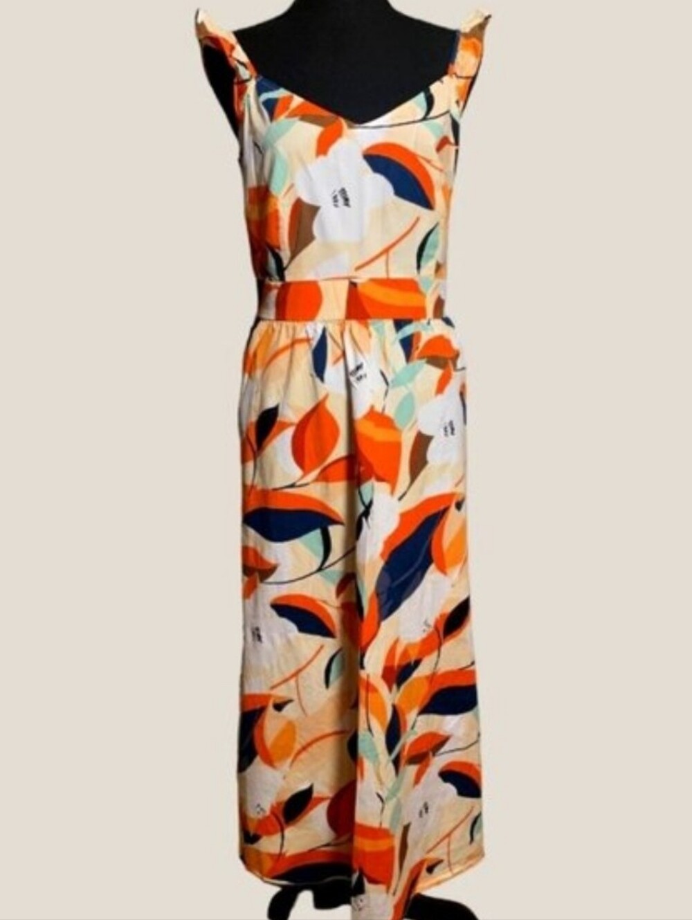 Ann Taylor Factory floral leaf maxi fit and flare sundress. NWT Sz 2P